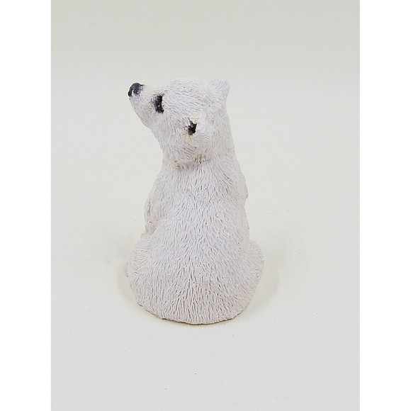 Stone Critters Littles Polar Bear Cub SCL-198 White Sitting - Picture 2 of 8